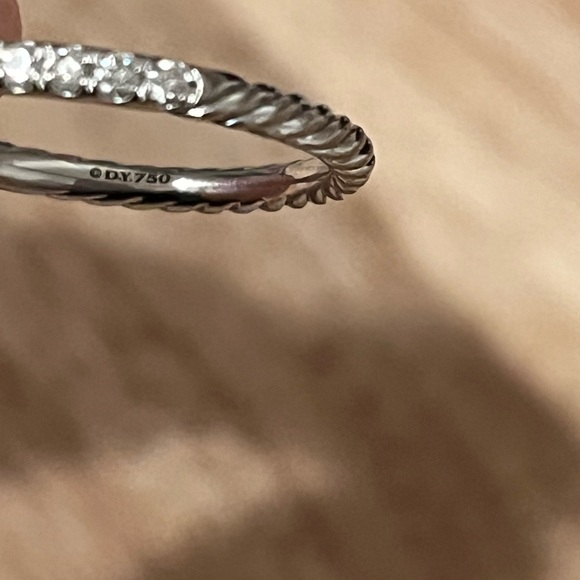 David Yurman Eden Band Diamond +18k white gold SZ 8 - Picture 3 of 3
